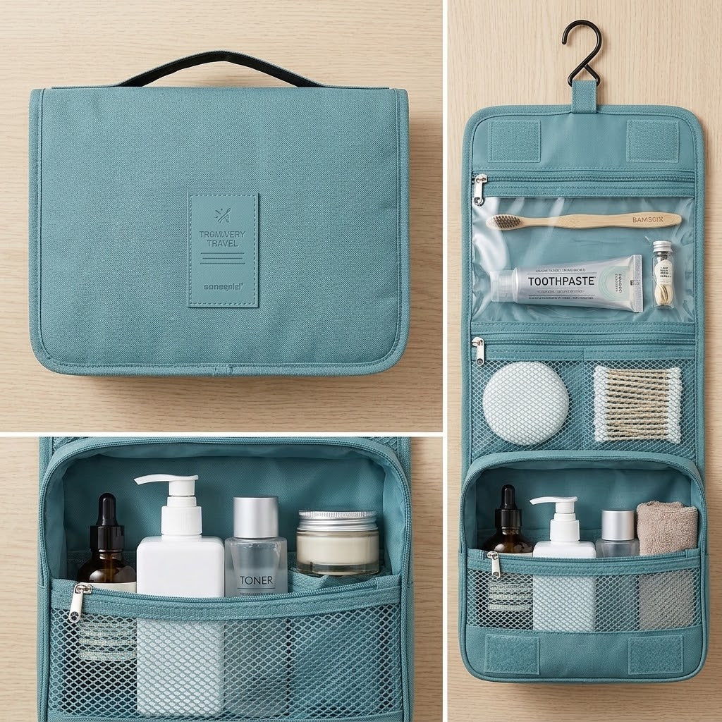 Portable Travel Toiletry Bag & Cosmetic Organizer